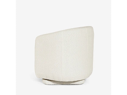 Fauteuil Japandi Pivotant Bouclette Beige - Orav