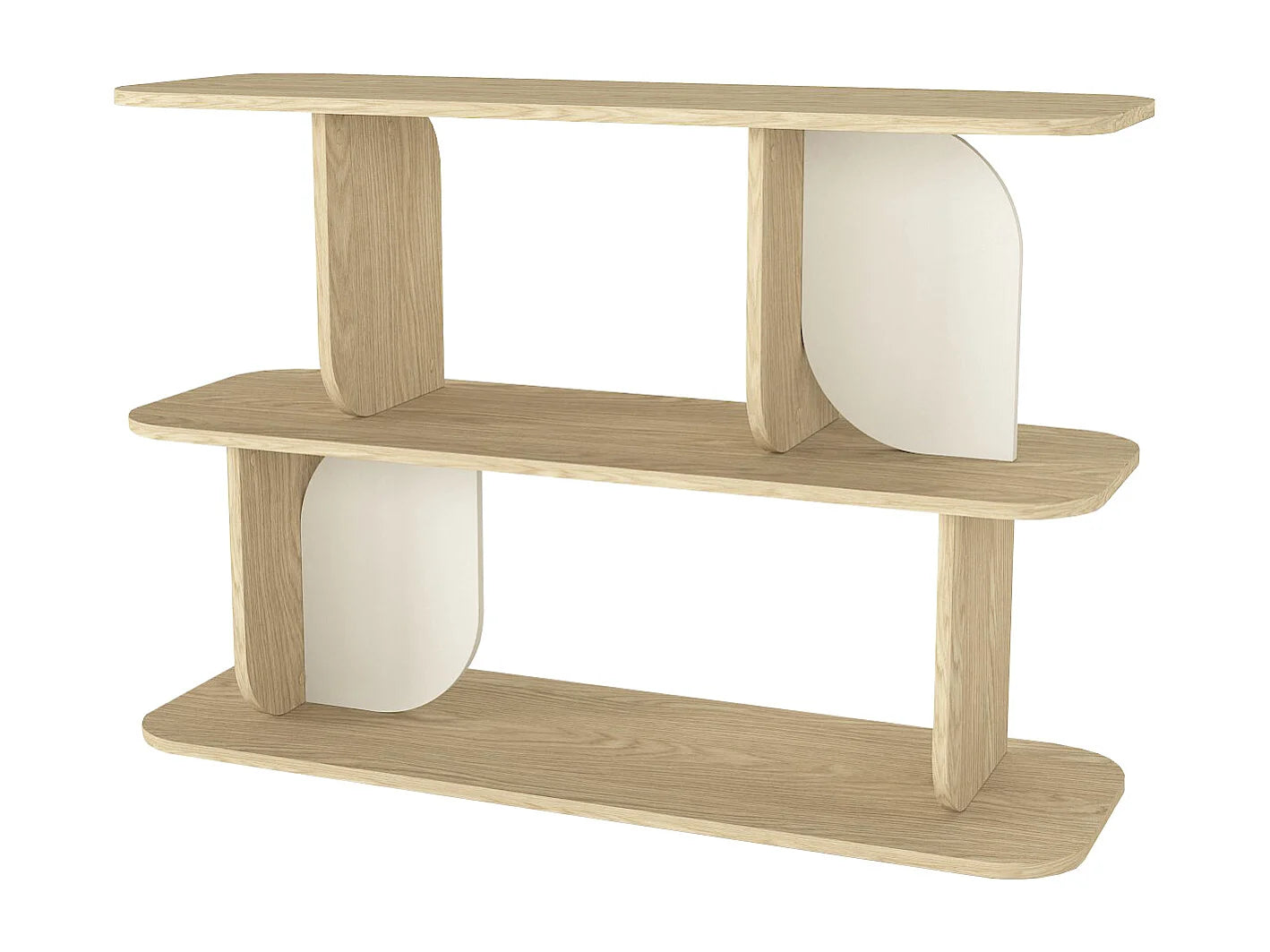 Étagère Deux Tablettes Japandi Beige - Neleria