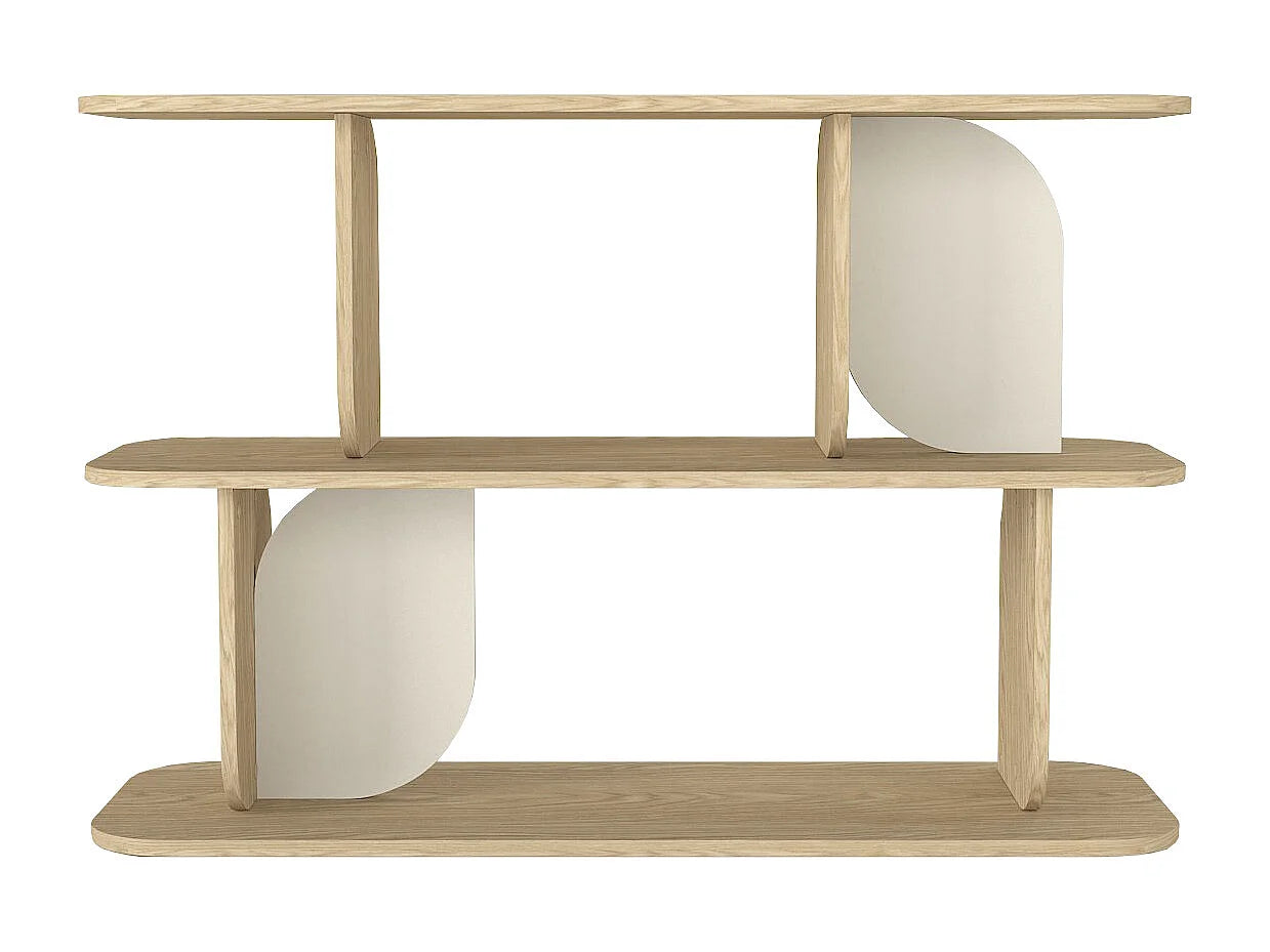 Étagère Deux Tablettes Japandi Beige - Neleria