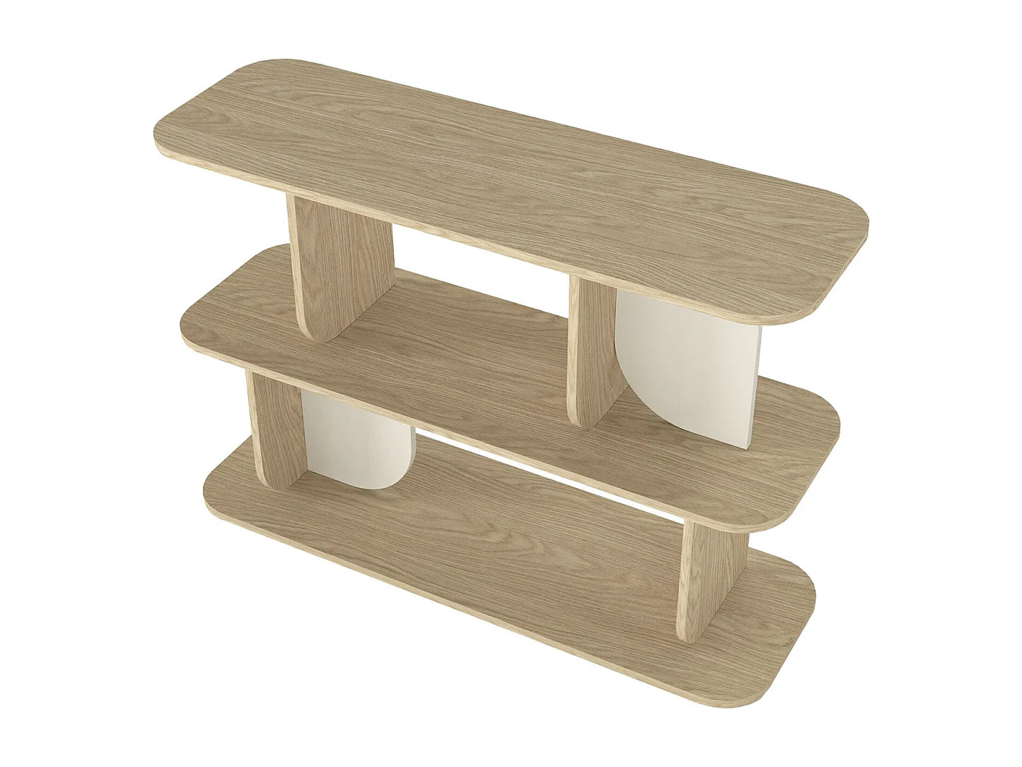 Étagère Deux Tablettes Japandi Beige - Neleria