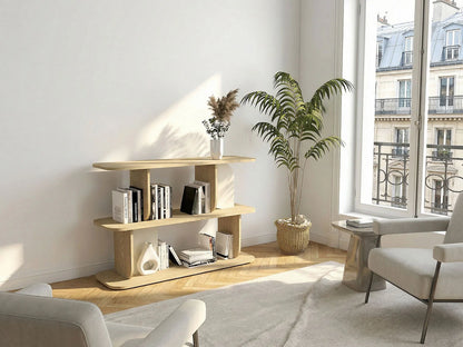 Étagère Deux Tablettes Japandi Beige - Neleria