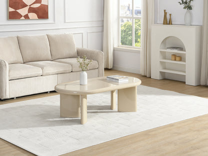 Table Basse Japandi Beige Laqué - Tabemi