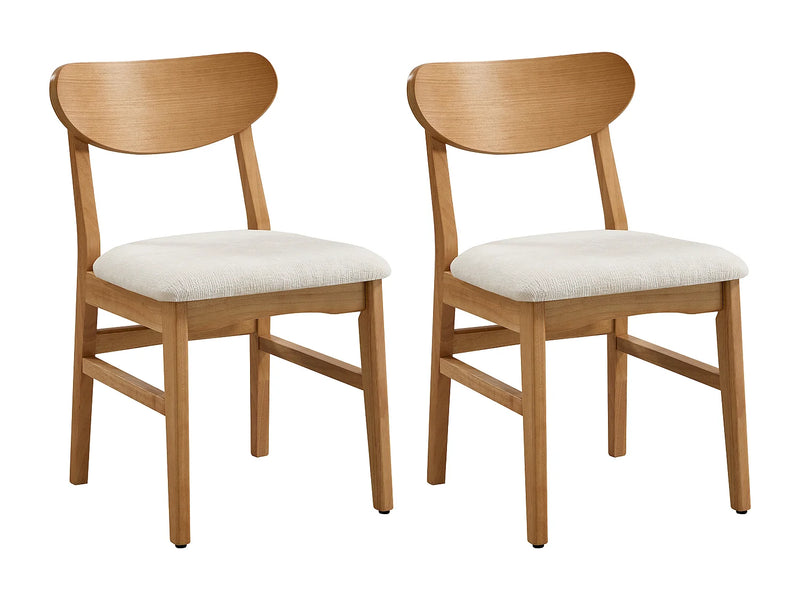 Lot De 2 Chaises Japandi Texture Naturel Crème - Lerania