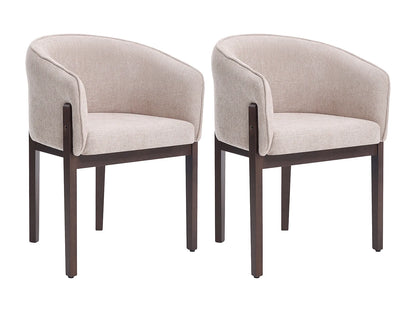 Duo Chaises Japandi Texture Naturel Foncé Beige - Lylaba