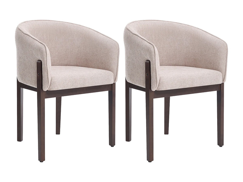 Duo Chaises Japandi Texture Naturel Foncé Beige - Lylaba