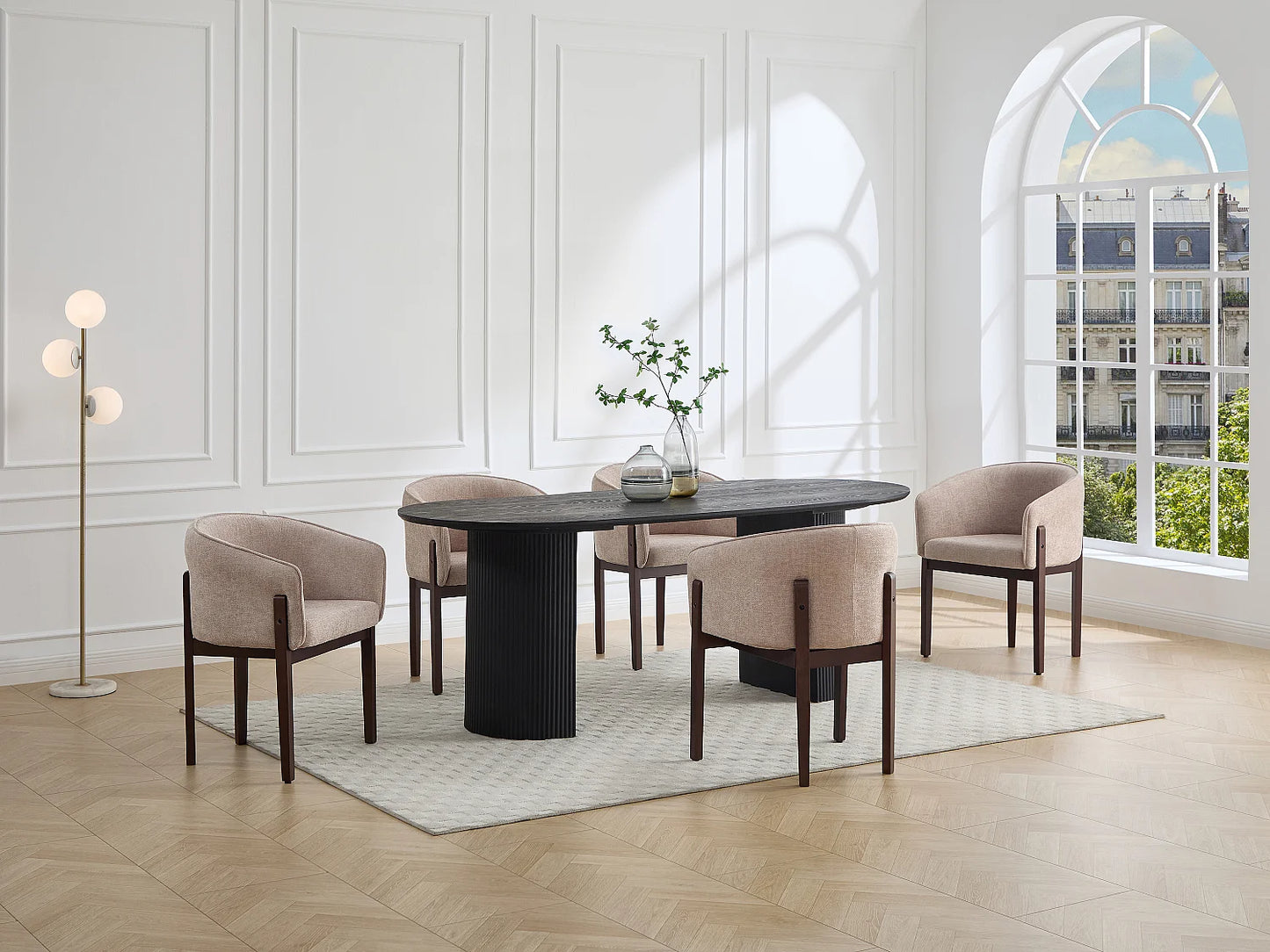 Duo Chaises Japandi Texture Naturel Foncé Beige - Lylaba