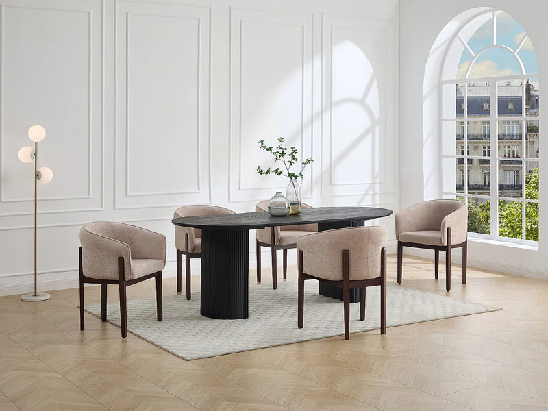 Duo Chaises Japandi Texture Naturel Foncé Beige - Lylaba