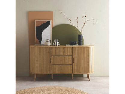 Buffet Ovale Japandi Portes Coulissantes - Scandinave