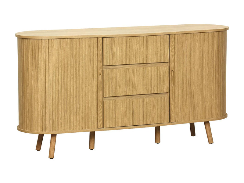 Buffet Ovale Japandi Portes Coulissantes - Scandinave