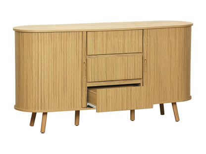 Buffet Ovale Japandi Portes Coulissantes - Scandinave