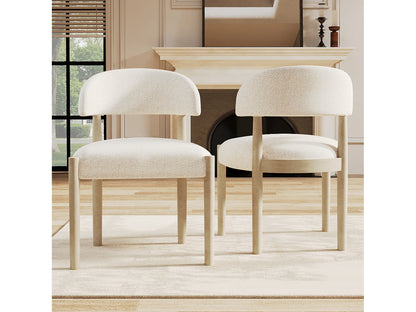 Duo Chaises Japandi Respirantes Boucle Naturel - Massif