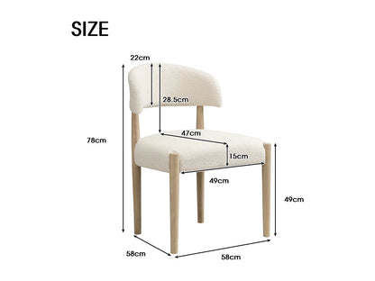 Duo Chaises Japandi Respirantes Boucle Naturel - Massif