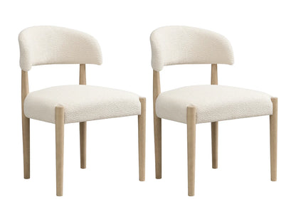 Duo Chaises Japandi Respirantes Boucle Naturel - Massif