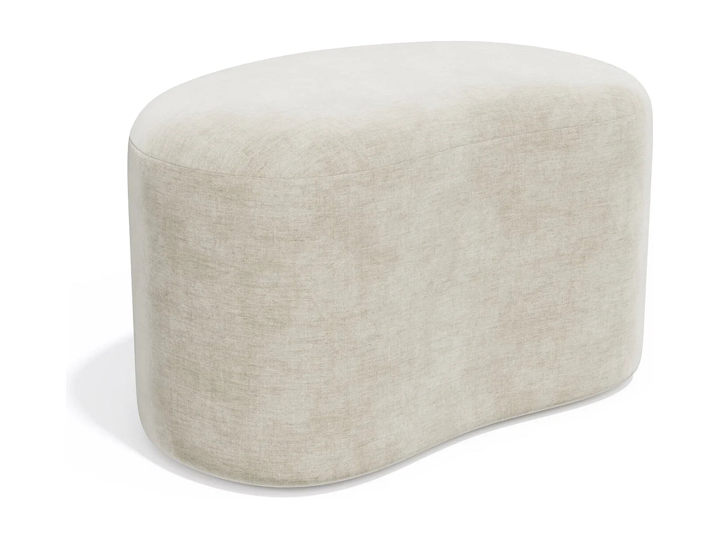 Pouf Velours Japandi Rond Crème - Dune