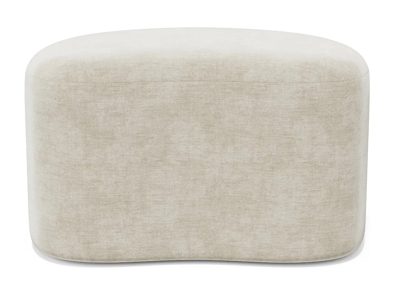 Pouf Velours Japandi Rond Crème - Dune