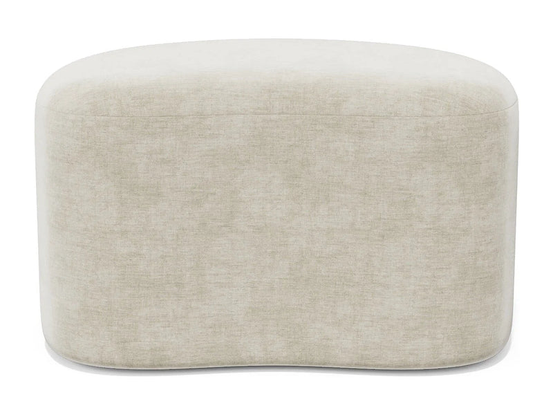 Pouf Velours Japandi Rond Crème - Dune