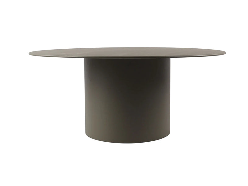 Table Basse Japandi Ronde en Métal Kaki - Jovenia