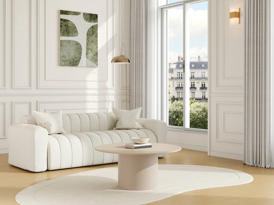 Table Basse Japandi Métal Beige Minimaliste - Jovenia