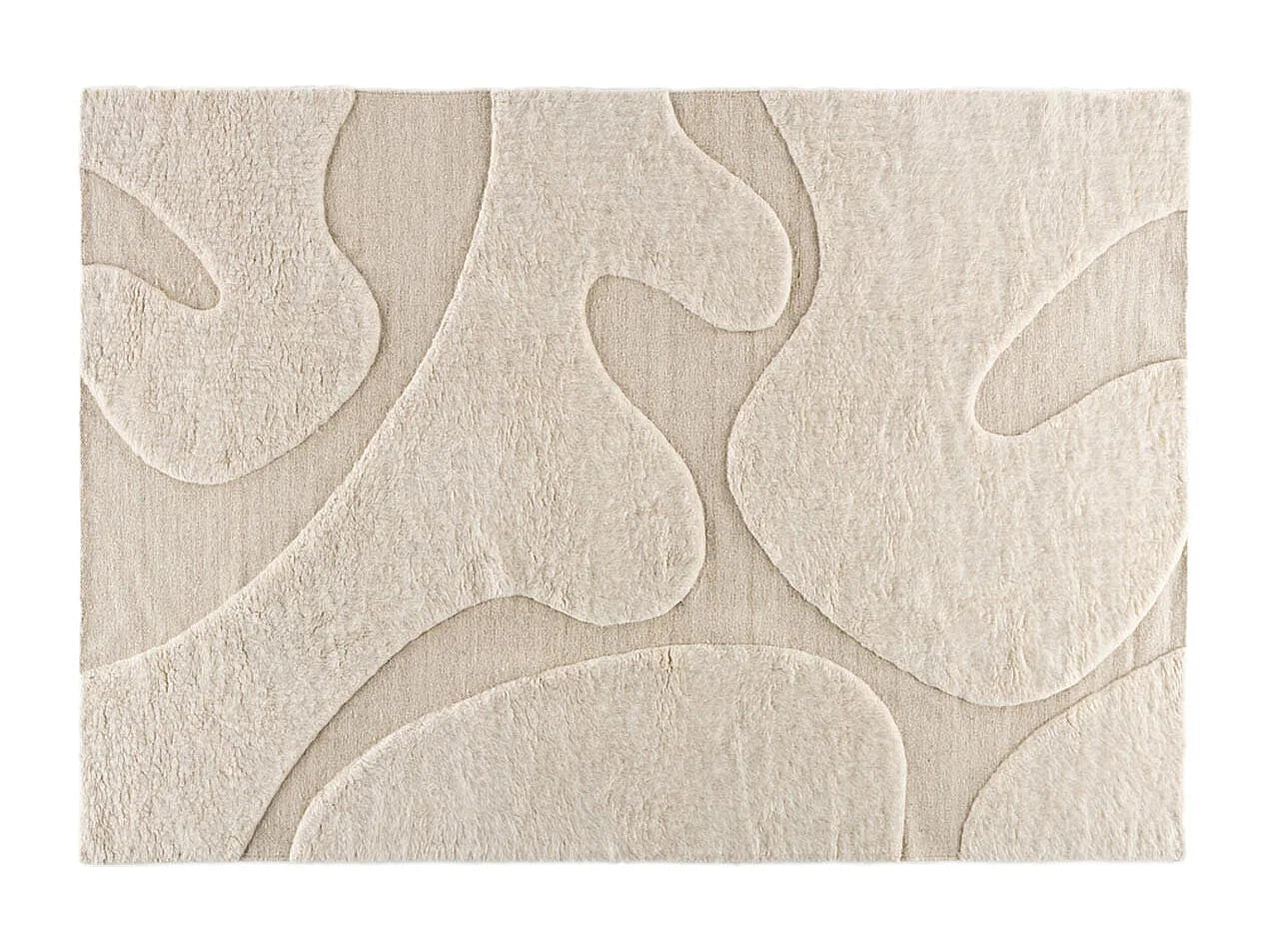 Tapis Déco Japandi Laine Beige - Boone