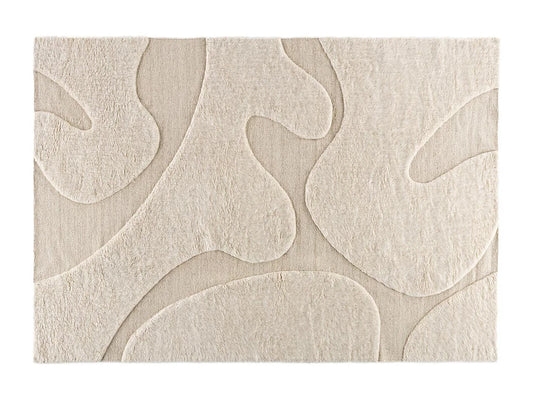 Tapis Déco Japandi Laine Beige - Boone
