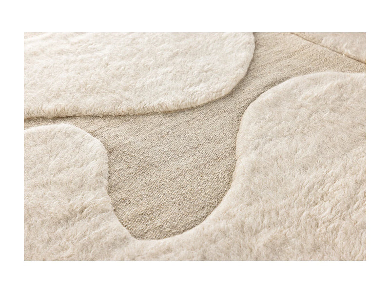 Tapis Déco Japandi Laine Beige - Boone