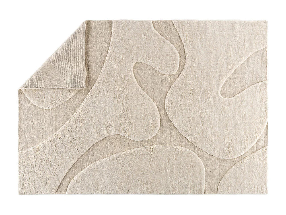 Tapis Déco Japandi Laine Beige - Boone