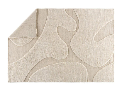 Tapis Déco Japandi Laine Beige - Boone