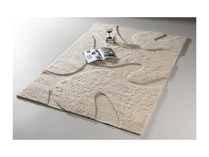Tapis Déco Japandi Laine Beige - Boone