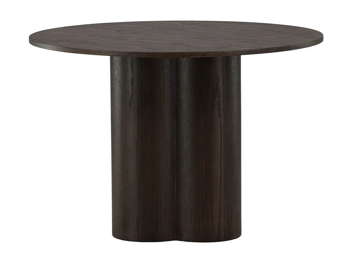 Table à Manger Ronde Japandi 110cm pied central marron – Olivia