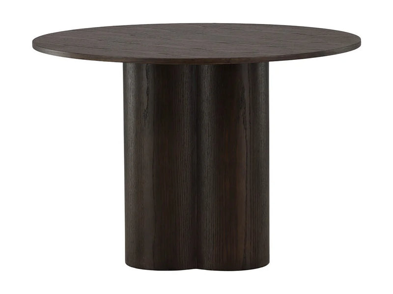 Table à Manger Ronde Japandi 110cm pied central marron – Olivia