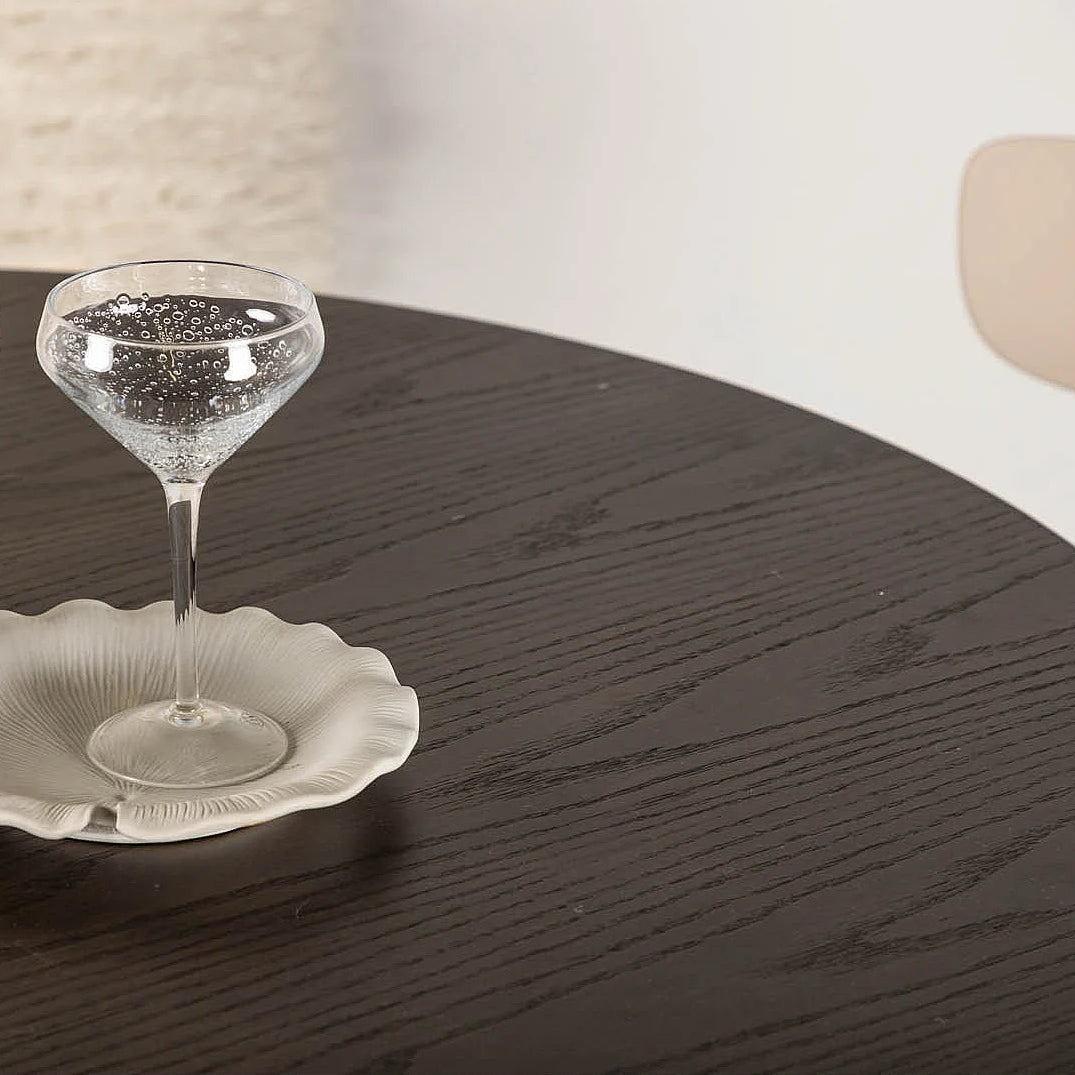 Table à Manger Ronde Japandi 110cm pied central marron – Olivia