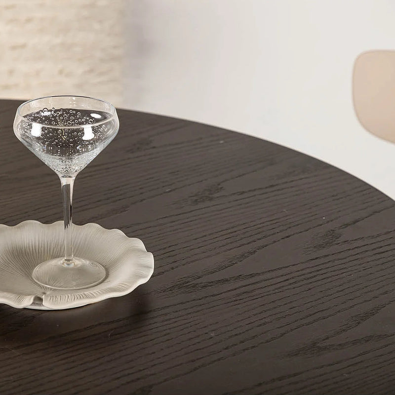 Table à Manger Ronde Japandi 110cm pied central marron – Olivia