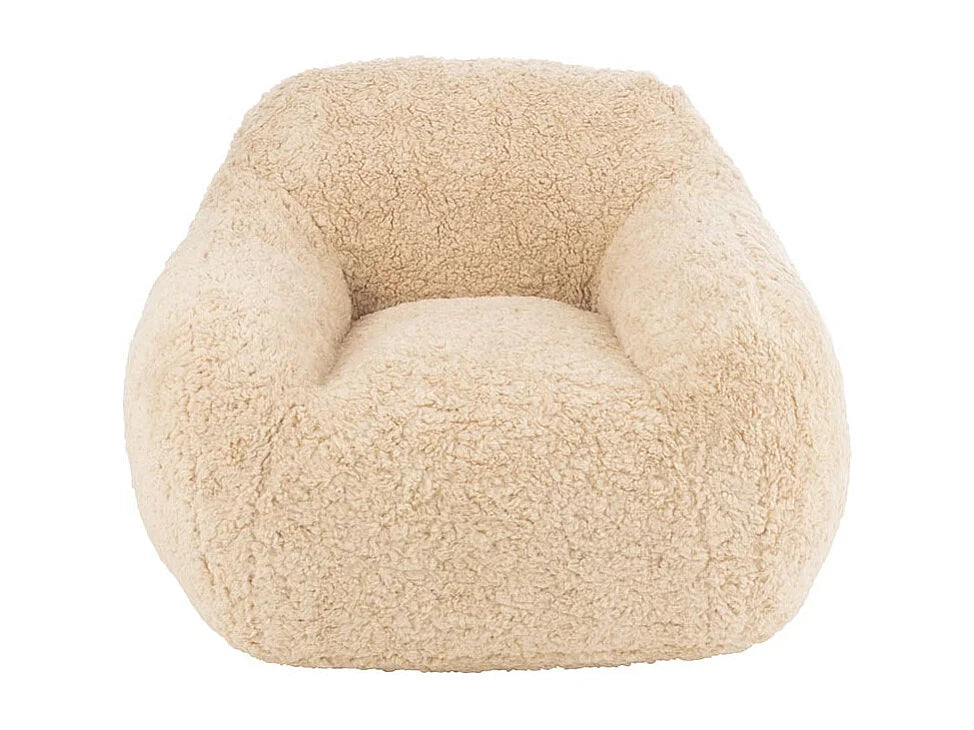 Fauteuil Japandi Tissu Beige Minimaliste - Cutie