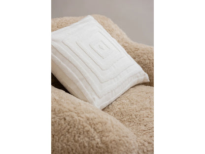 Fauteuil Japandi Tissu Beige Minimaliste - Cutie