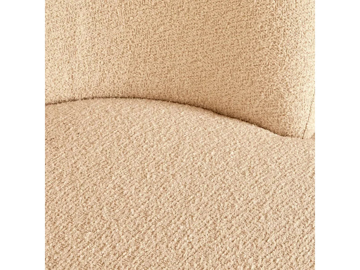 Fauteuil Japandi Pivotant Bouclette Beige - Sileo