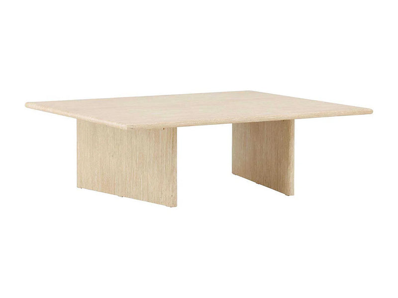 Table Basse Japandi Rectangulaire Effet Travertin - Skagen