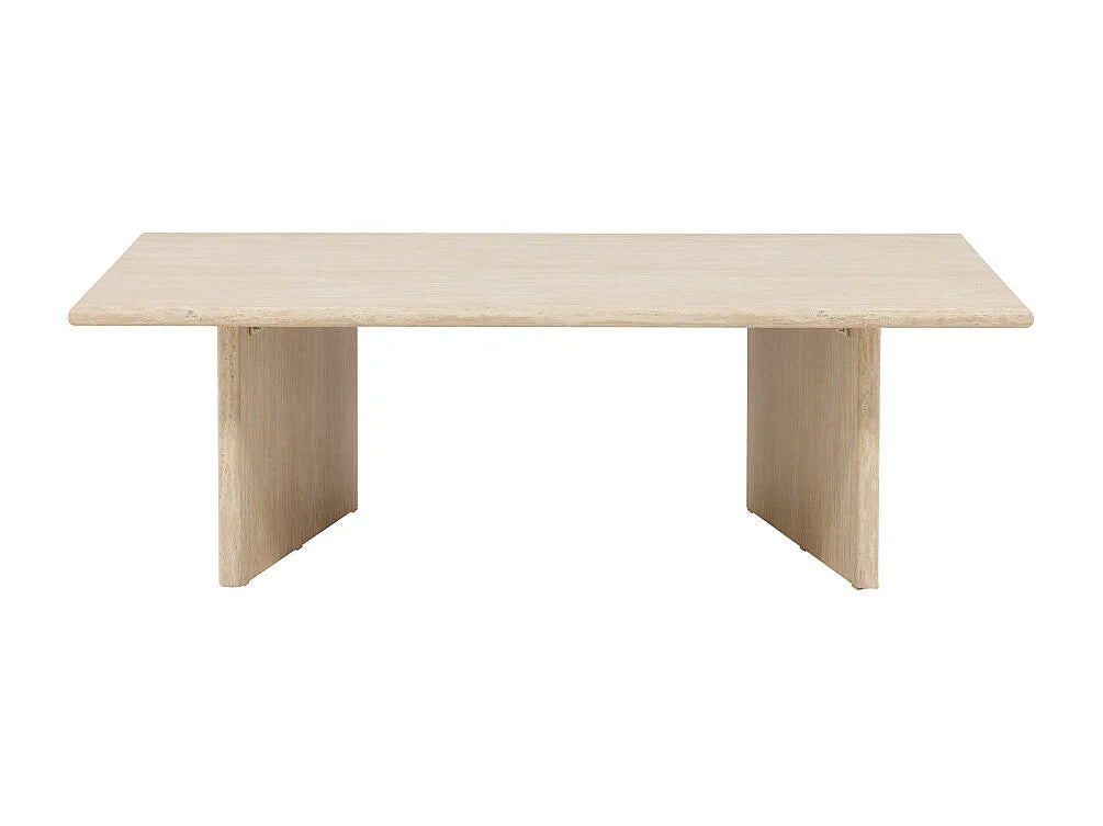 Table Basse Japandi Rectangulaire Effet Travertin - Skagen