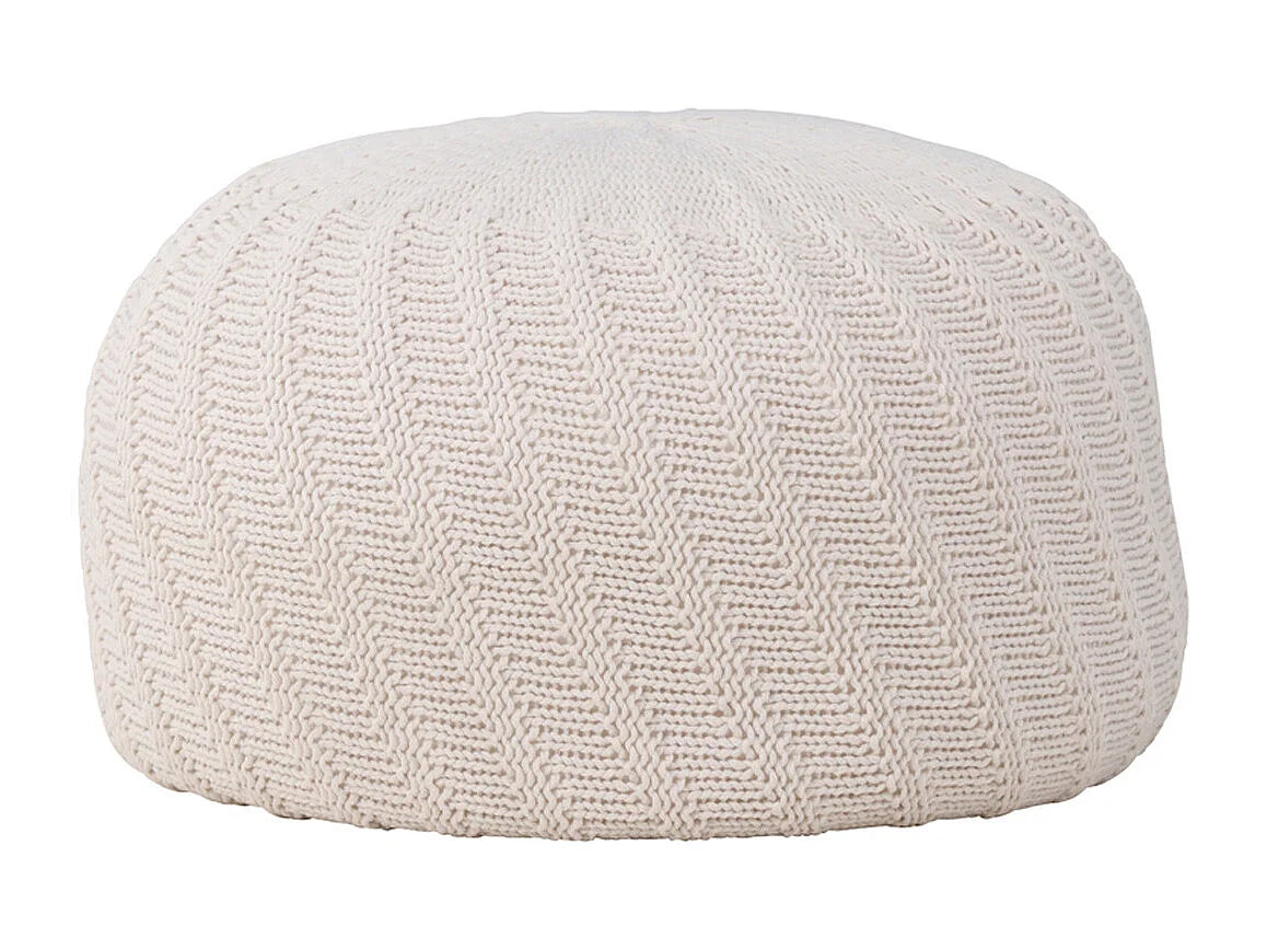 Pouf Design Japandi Blanc Cassé - Ted