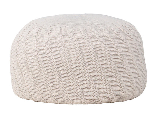 Pouf Design Japandi Blanc Cassé - Ted