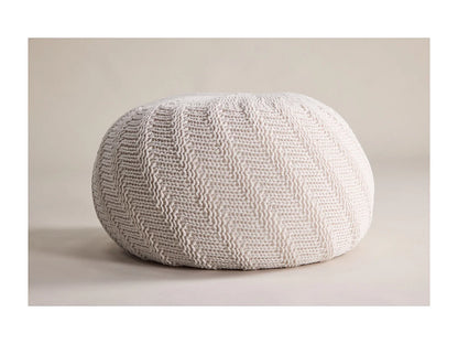 Pouf Design Japandi Blanc Cassé - Ted