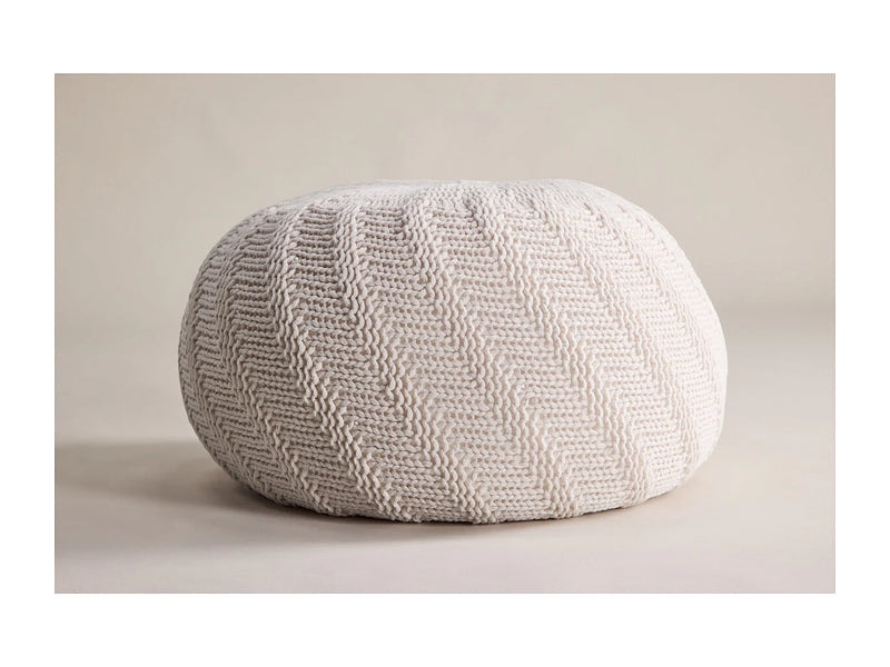 Pouf Design Japandi Blanc Cassé - Ted
