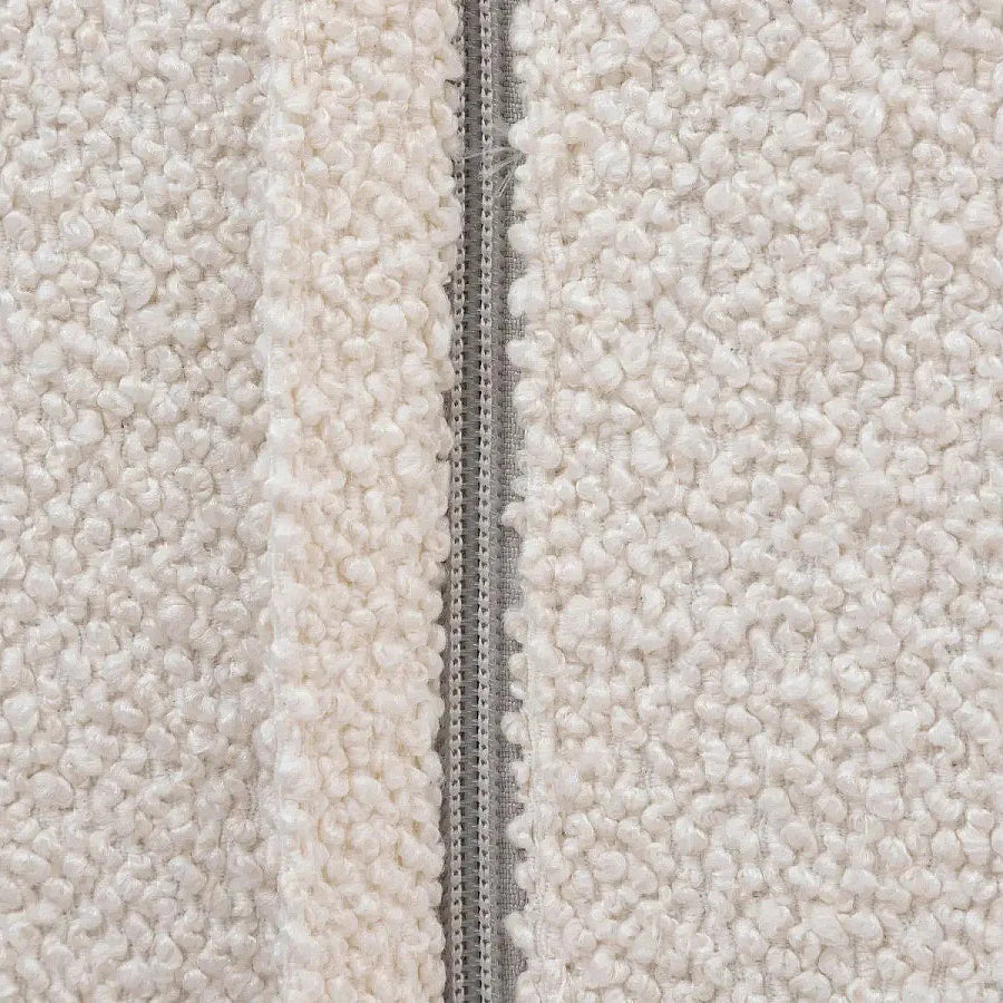 Canapé Japandi Design Organique Bouclette Blanche 3 Places - Ostuni