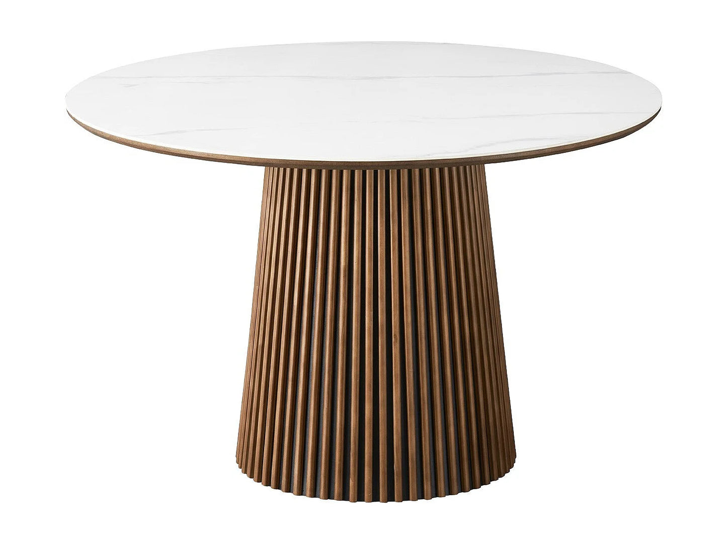 Table Céramique Japandi Marbre Bois Foncé - Ada