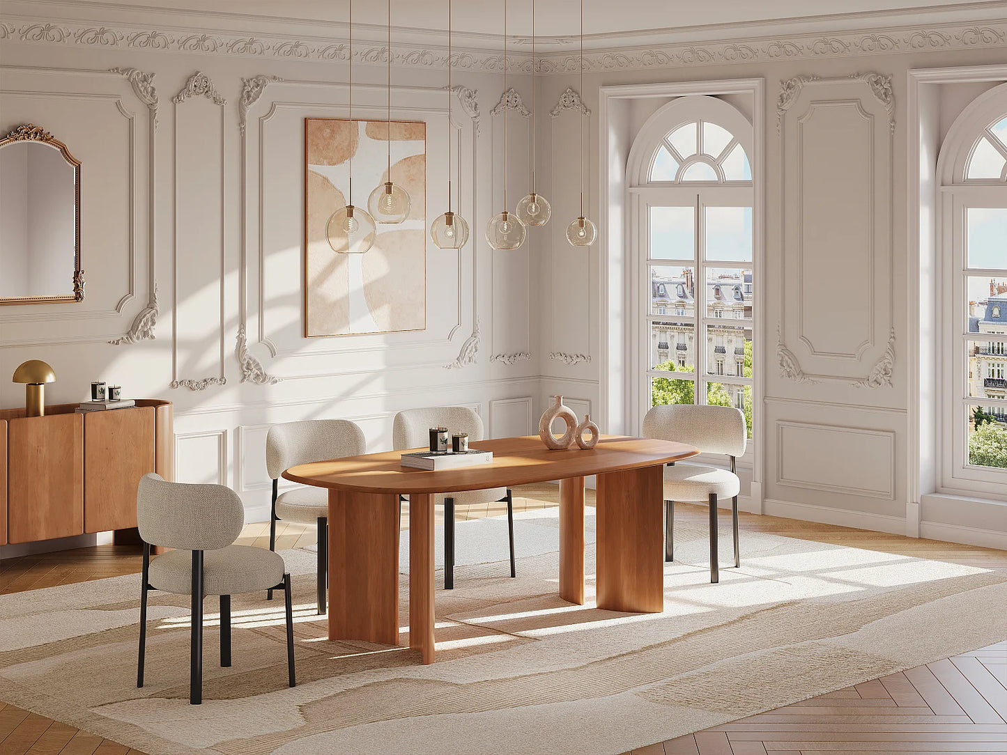 Table Manguier Japandi Huit Personnes Naturel - Islara
