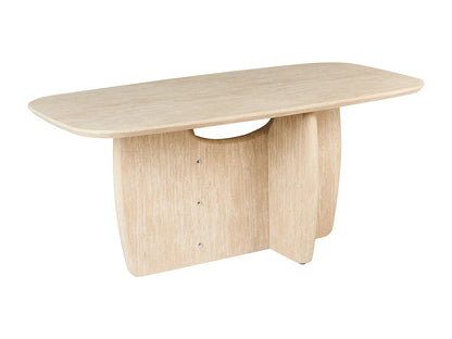 Table Repas Japandi Effet Travertin 180cm - Travers