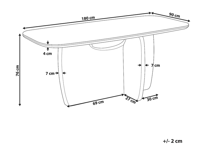 Table Repas Japandi Effet Travertin 180cm - Travers