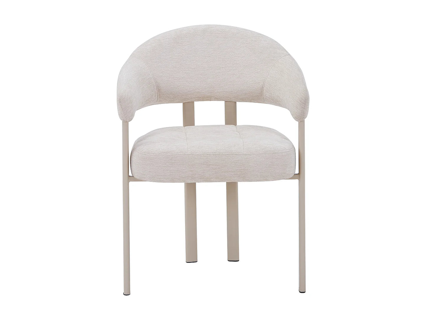 Duo Chaises Japandi Tissu Texture Beige Métal - Alorina
