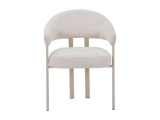 Duo Chaises Japandi Tissu Texture Beige Métal - Alorina