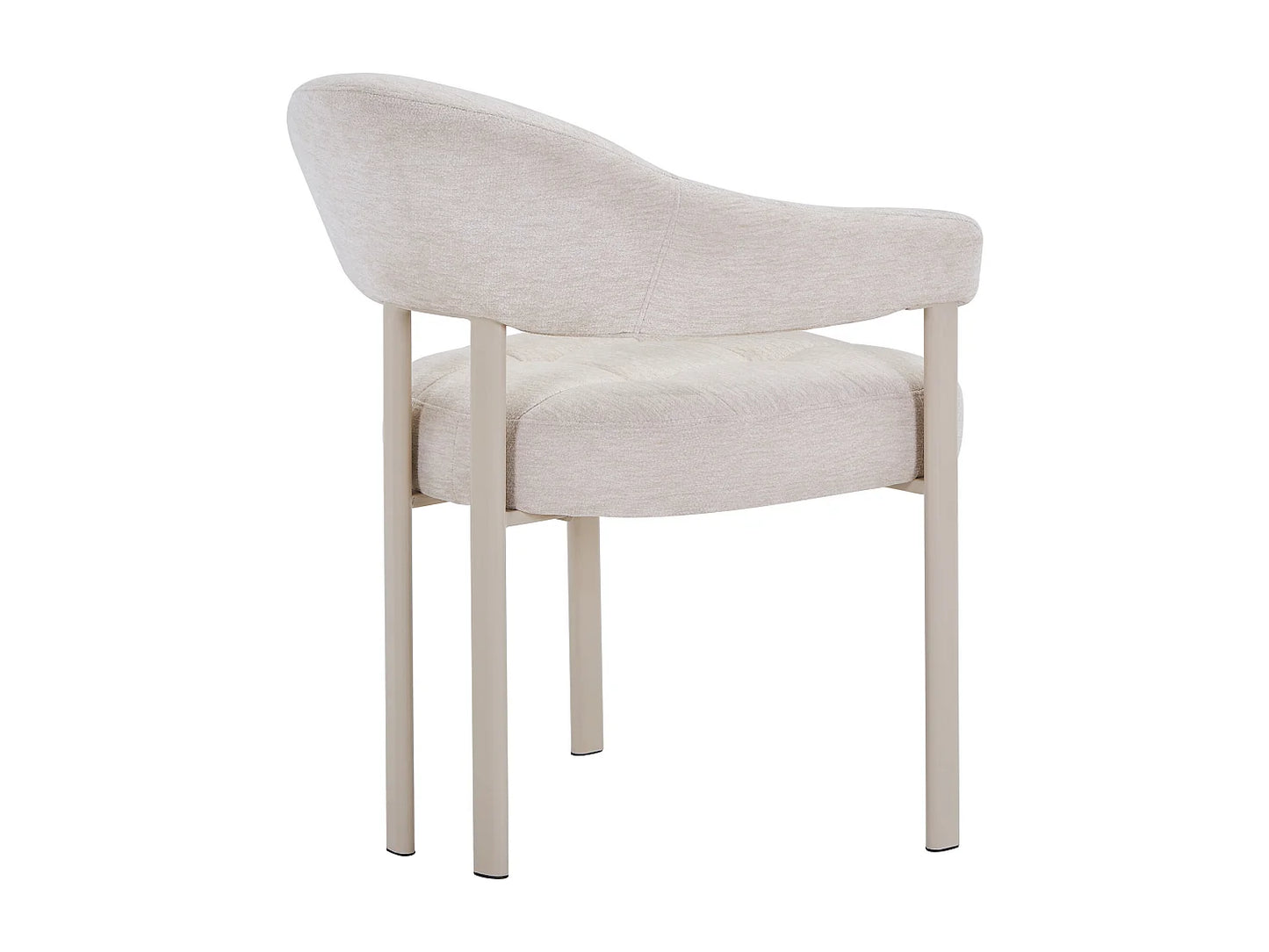 Duo Chaises Japandi Tissu Texture Beige Métal - Alorina