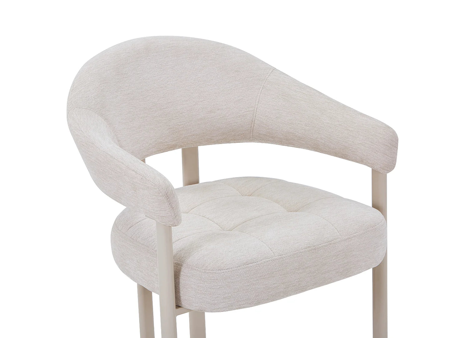 Duo Chaises Japandi Tissu Texture Beige Métal - Alorina